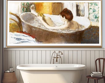 Edgar Degas Woman in Bath Art Print: Figurative Pastel Painting