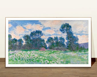 Claude Monet Print: Prairie à Giverny, French Impressionist Landscape Art