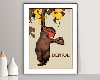 Dentol, Vintage Poster, Retro Wall Art, Entertainment Print, Advertisement Art, Café Wall Décor, Animal Lover Gift, Decorative Artwork