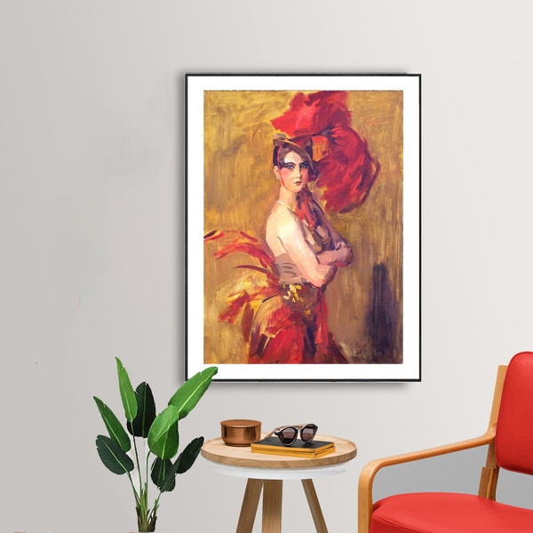 Show girl (La Cocotte) at Scala Theatre by Isaac Israels Fine Art Print -  Poster Paper or Canvas Print / Gift Idea