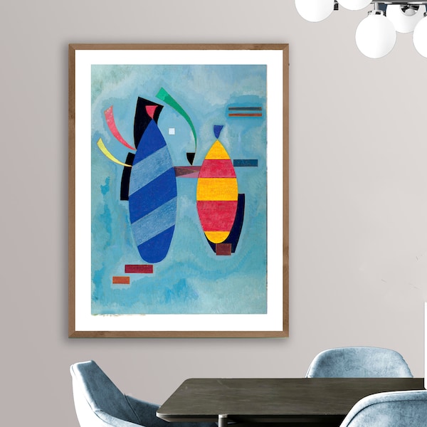 Both Striped by Wassily Kandinsky, Fine Art Print, Modern Artwork, Expressionist Poster, Abstract Wall Décor, Colorful Painting