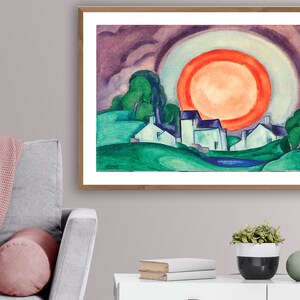 Surprise May Moon di Oscar Bluemner Fine Art Print - Carta per poster o stampa su tela / Idea regalo / Decorazione da parete