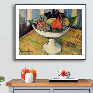 Bowl of Fruits by Suzanne Valadon Fine Art Print, Flowers Print, Naturemort Painting, Still Life Art