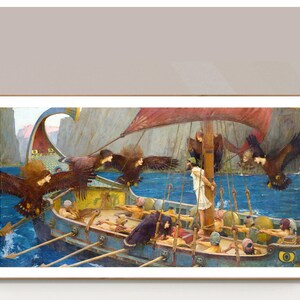 Ulysees and the Sirens by John William Waterhouse Fine Art Print  - Poster Paper or Canvas Print / Gift Idea