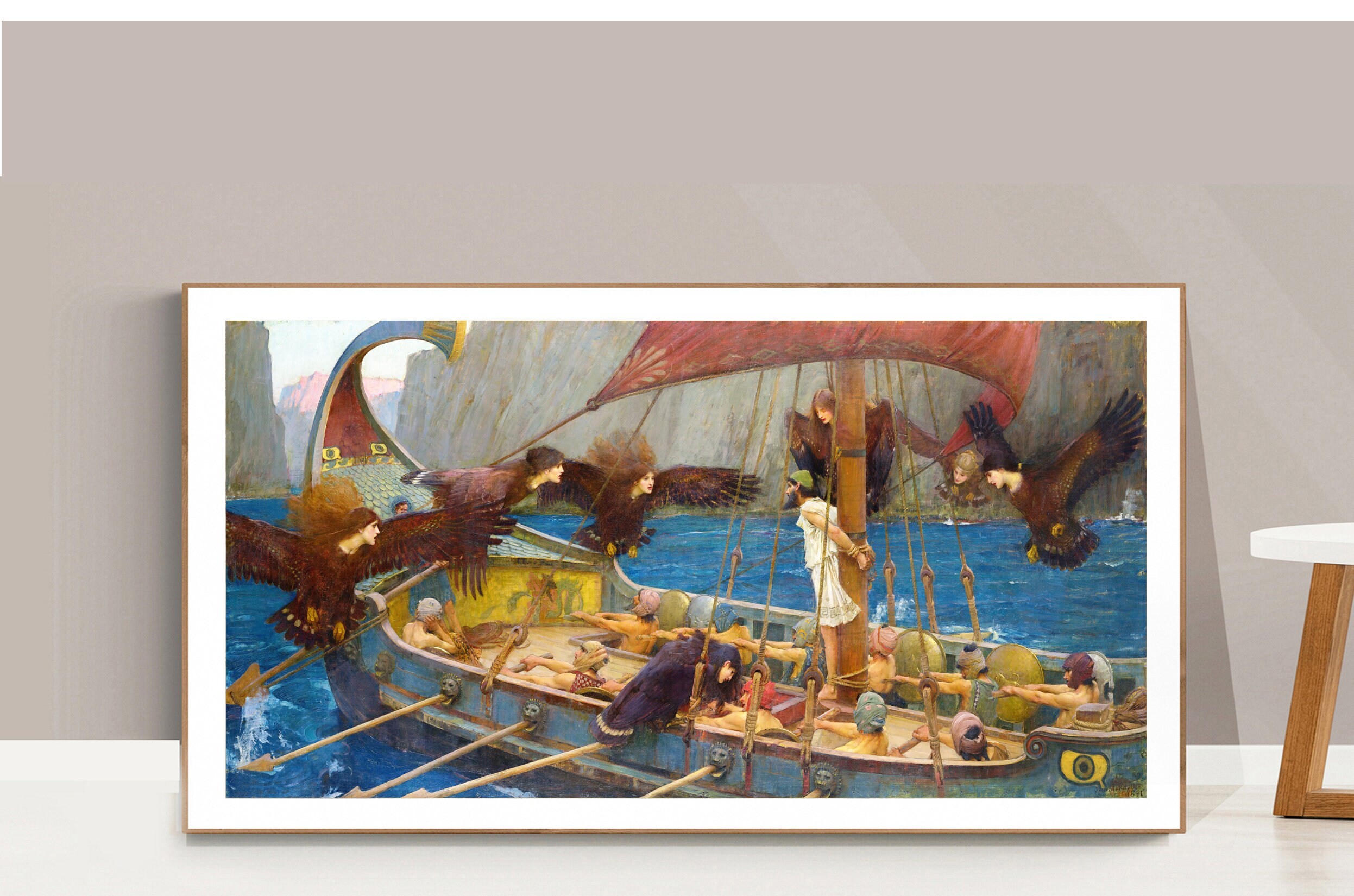 Ulysees and the Sirens by John William Waterhouse Fine Art Print  - Poster Paper or Canvas Print / Gift Idea