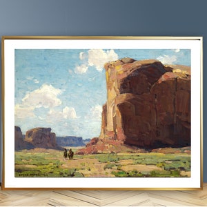 Cañón de Chelly de Edgar Alwin Payne Impresión de bellas artes, Póster americano antiguo, Obra de arte del Salvaje Oeste, Monumento nacional