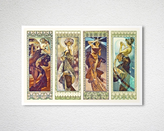 アルフォンス・ミュシャ アール・ヌーヴォー版画：四つの星