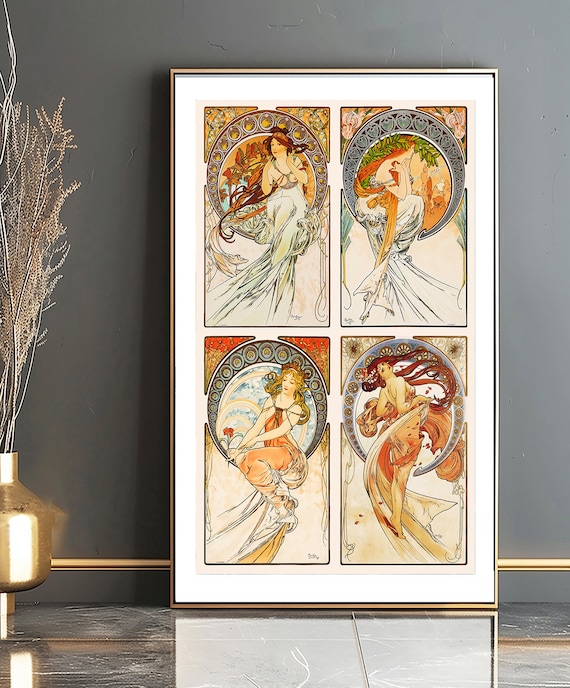 Alphonse Mucha Art Nouveau Print: the Arts Series - Etsy