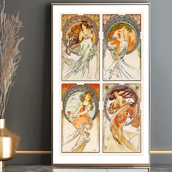 Les Arts, musique, poésie, peinture, danse par Alphonse Mucha Impression d'art - Impressions Art nouveau / Idée cadeau / Décoration murale