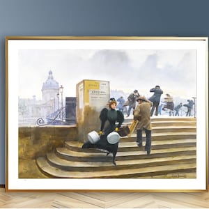 Modiste sur Le Pont des Arts by Jean Beraud Fine Art Print - Cityscape Art / Gift Idea / Wall Decor