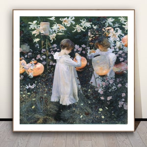 Carnation, Lily, Lily, Rose by John Singer Sargent, Fine Art Print, Impressionist Poster, Figurative Painting, Children Wall Art