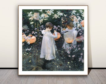 Carnation, Lily, Lily, Rose by John Singer Sargent, Fine Art Print, Impressionist Poster, Figurative Painting, Children Wall Art