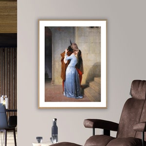 The Kiss Fine Art Print by Francesco Hayez, Romanticism Painting image 2
