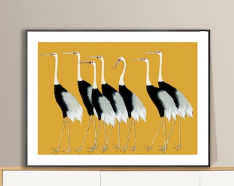 Cranes Japanese Woodblock Fine Art Print, Asian Wall Décor, Japanese Artwork, Ukiyo-e Painting
