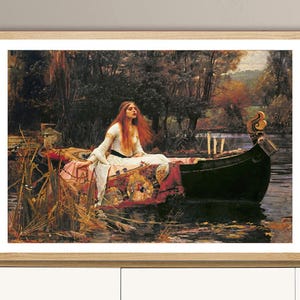 The Lady of Shalott by John William Waterhouse Fine Art Poster Figurative Painting, Fantastic Wall Décor, Fantasy Print Gift