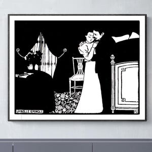 Intimidades, (Intimidad) La Belle Epingle de Felix Vallotton, impresión artística - Arte figurativo / Idea de regalo / Decoración de pared en blanco y negro