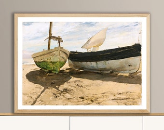 バレンシアの浜辺にて - ホアキン・ソローリャ・イ・バスティーダ