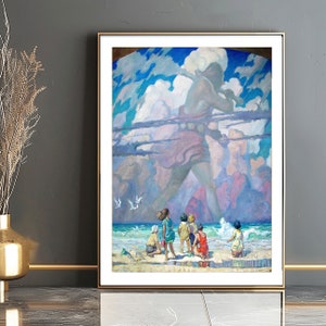 Impression d&#39;art The Giant par Newell Convers Wyeth - Art fantastique / Idée cadeau / Décoration murale
