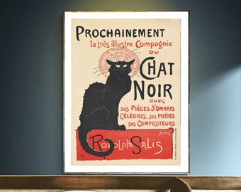 Chat Noir Vintage Entertainment Poster by Theophile Steinlen - Etsy