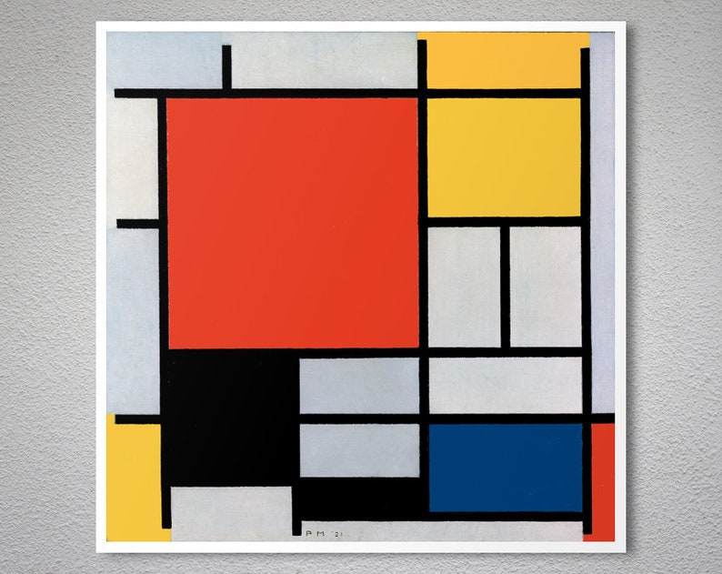 Piet Mondrian Composition En Rouge Jaune Bleu Et Noir