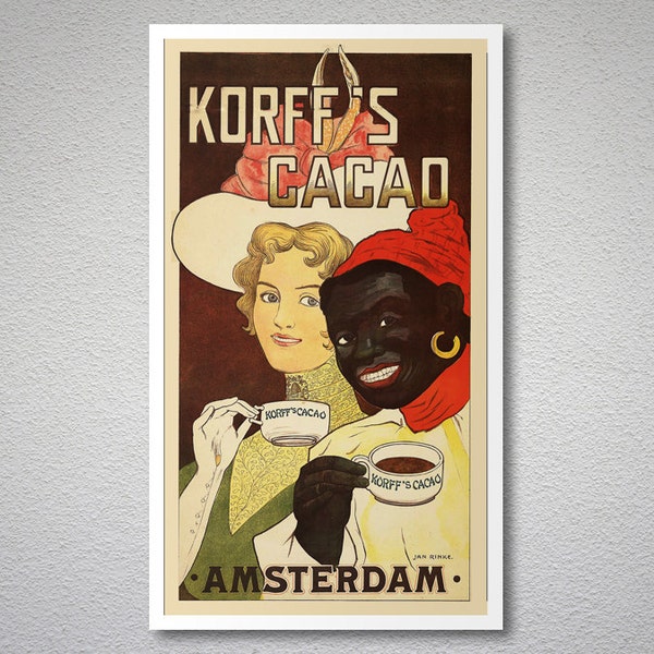 Korff's Cacao, Amsterdam, Vintage Artwork, Food & Drink Poster, Advertisment Print, Café Wall Décor, Beverage Painting, Coffee Wall Art