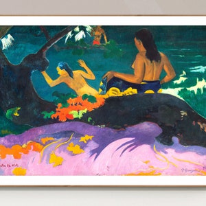 La Baignade (Fatate Te Miti) by Paul Gauguin, Fine Art Print, Impressionist Wall Art, Figurative Art, Tahitian Artwork, Colorful Décor