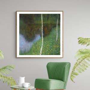 Seeufer Mit Birken (Lakeshore with Birches)  by Gustav Klimt Fine Art Print - Klimt Landscape Painting / Gift Idea / Wall Decor