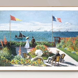 Garden at Sainte Adresse by Claude Monet, Fine Art Print, Landscape Wall Art, Impressionist Poster, Nature Artwork, Seascape Wall Décor