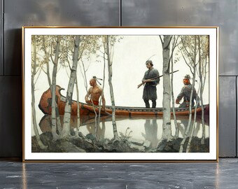 The Last of the Mohicans Art Print by N.C. Wyeth: Western Wall Decor