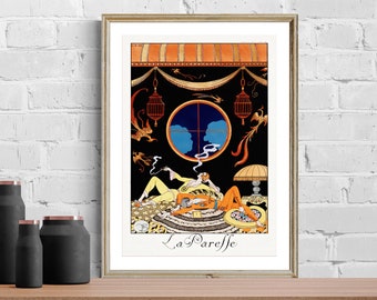Impression d'affiche vintage Art nouveau « La Paresse » de George Barbier