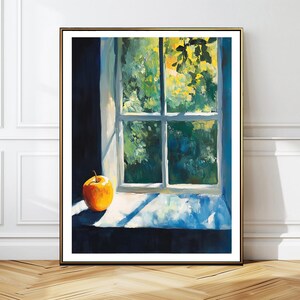 Sunlit Apple on Window  Fine Art Print - Landscape Art / Minimalism / Gift Idea / Wall Decor