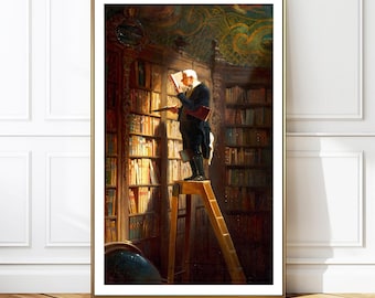Carl Spitzweg's The Bookworm Fine Art Print – Library Wall Decor