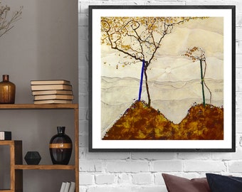 Autumn Sun by Egon Schiele, Fine Art Print, Expressionist Poster, Decorative Artwork, German Painting, Digital Print, Autumn Wall Art