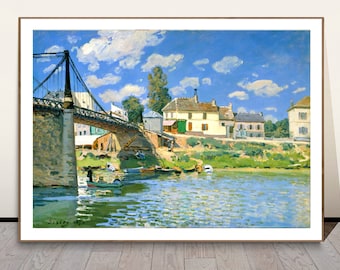 アルフレッド・シスレー 、Alfred Sisley、秋のモレの橋、希少画集画 モレの橋 【6号】 アルフレッド・シスレー 【 額縁が選べる 額入り