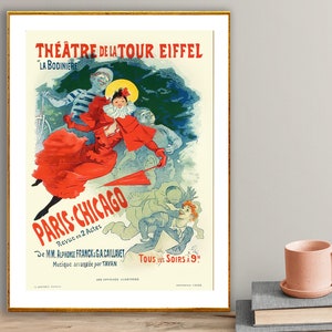 Theatre de la Tour Eiffel di Jules Cheret Vintage Entertainment Poster - Poster su carta o tela stampata / Idea regalo / Regalo di Natale