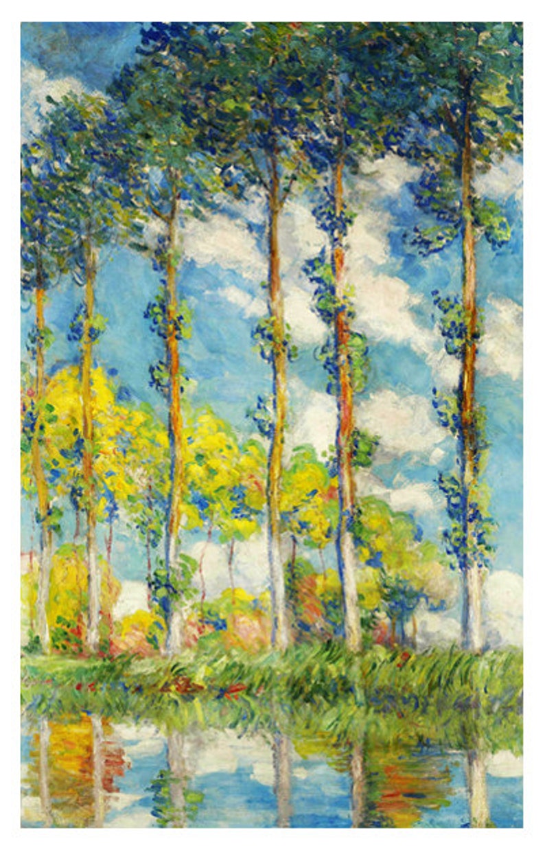 Poplars in the Sun by Claude Monet Art Print Poster | Etsy