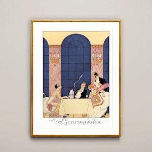 La Gourmandise di George Barbier Vintage Poster - Carta per poster o stampa su tela / decorazione da parete