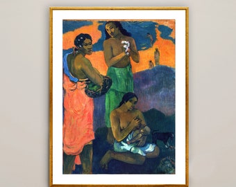 ポール、ゴーギャン限定版画 10年保証 絵画 版画 タヒチの山 ポール・ゴーギャン 手彩仕上 高