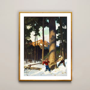 Lumber by Newell Convers Wyeth Fine Art Print - Poster Paper or Canvas Print / Gift Idea / Wall Decor