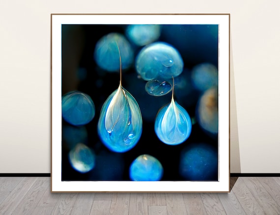 Verdikken artikel analyse Waterdruppels Blue Dream Achter Glas Abstract Fine Art Print - Etsy België