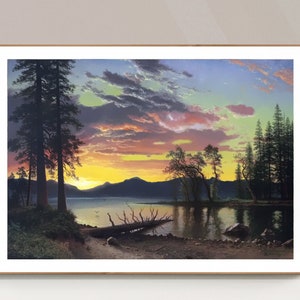 Twilight Lake Tahoe by Albert Bierstadt Fine Art Print -  Landscape Art, Geography Art, Gift Ideas, Wall  Decor