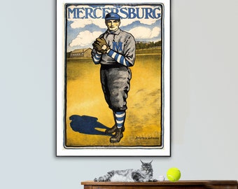 Mercersburg Vintage Sport Poster - Poster Paper or Canvas Print / Gift Idea / Wall Decor