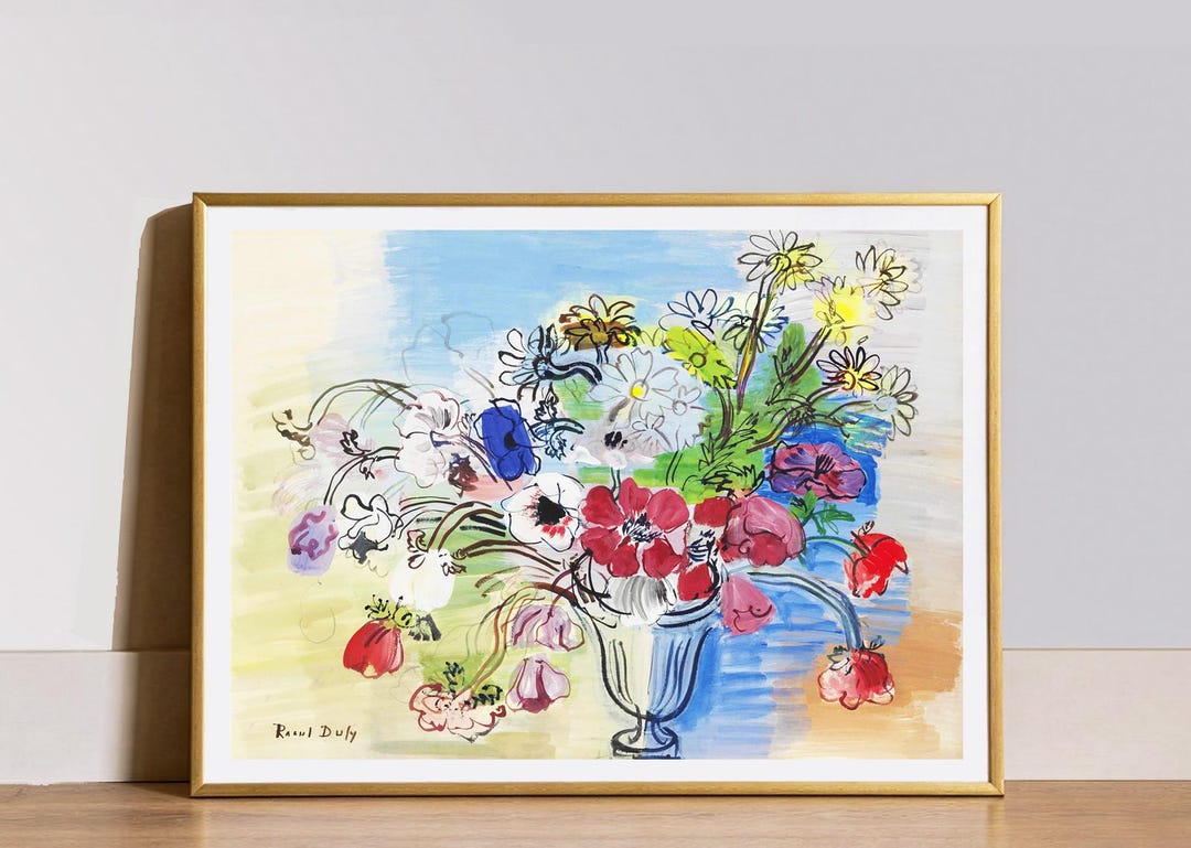 Raoul Dufy Flowers Print: Anemones and Daisies Bouquet Art - Etsy