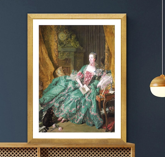 【名画複製】ポンパドゥール夫人肖像画 François Boucher作 大額装 ファイル:Boucher Marquise de Pompadour 1756.jpg - Wikipedia