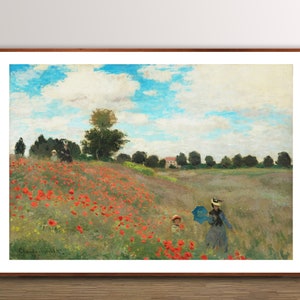 Papaveri di Claude Monet Fine Art Print - Carta per poster o stampa su tela / Idea regalo / Decorazione da parete