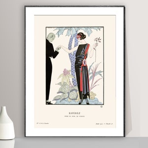 Esperez (esperanza) de George Barbier, cartel vintage, impresión de ilustración, arte de pared de moda, decoración de bellas artes, arte de viaje, pintura francesa