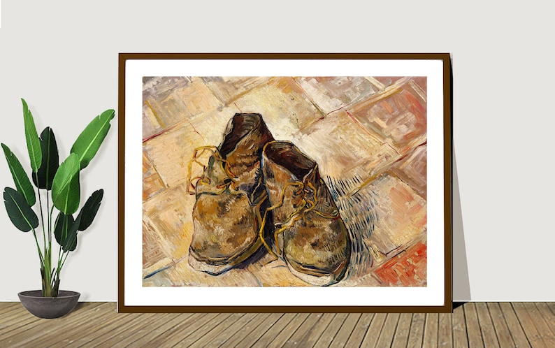 Sticker or Canvas Print Gift Idea Wall Decor Shoes by Vincent Van Gogh Fine Art Print Poster Paper