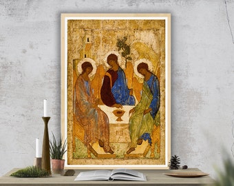 The Holy Trinity by Andrei Rublev Fine Art Print - Religion Art, Icon of Holy Trinity, 15th Century