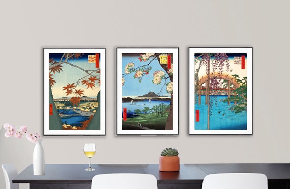 Set of 3 Utagawa Hiroshige Collection Flowers Fine Art Prints - Etsy