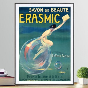 Savon de Beaute Erasmic Vintage Poster by Jean d'Ylen Fine Art Print Poster Paper or Canvas Print / Gift Idea / Wall Decor image 2